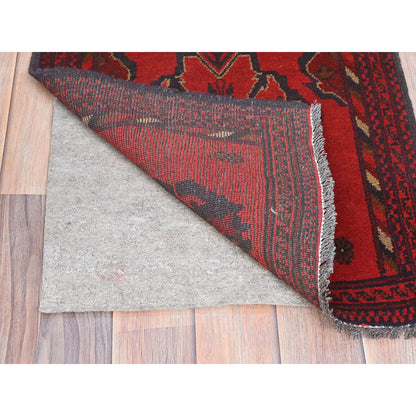 Tribal & Geometric Wool Hand Knotted Rug Red Red 1.9X3.3 -O085146