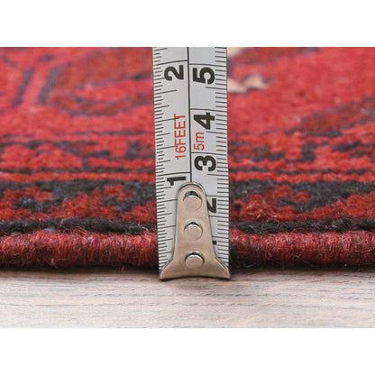 Tribal & Geometric Wool Hand Knotted Rug Red Red 1.9X3.5 -O085149