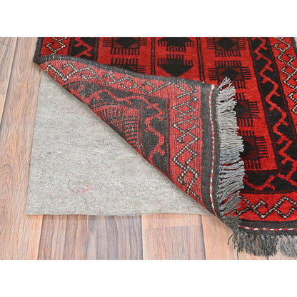 Tribal & Geometric Wool Hand Knotted Rug Red Red 1.9X3.4 -O085169