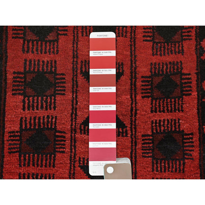 Tribal & Geometric Wool Hand Knotted Rug Red Red 1.9X3.4 -O085169