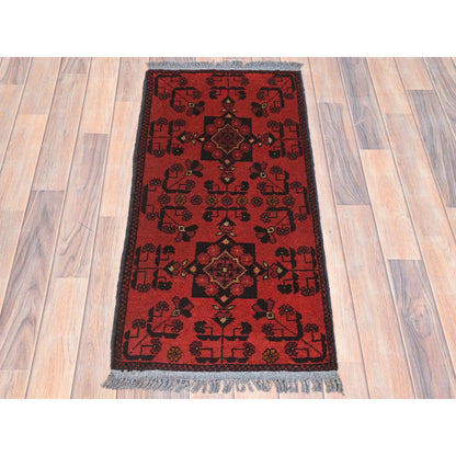 Tribal & Geometric Wool Hand Knotted Rug Red Red 1.8X3.4 -O085181
