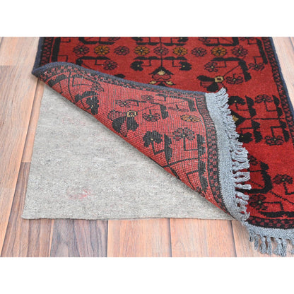 Tribal & Geometric Wool Hand Knotted Rug Red Red 1.8X3.4 -O085181