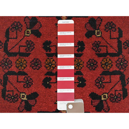 Tribal & Geometric Wool Hand Knotted Rug Red Red 1.8X3.4 -O085181