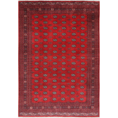 Tribal & Geometric Wool Hand Knotted Rug Red Red 10.1X14.7 -O085202