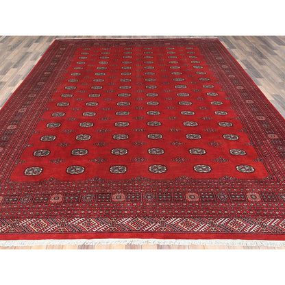 Tribal & Geometric Wool Hand Knotted Rug Red Red 10.1X14.7 -O085202