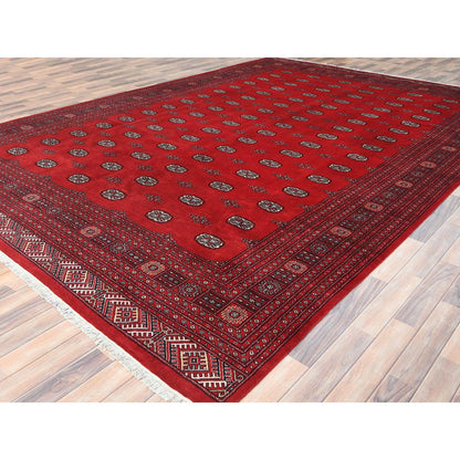Tribal & Geometric Wool Hand Knotted Rug Red Red 10.1X14.7 -O085202