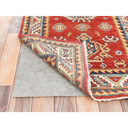 Kazak Wool Hand Knotted Rug Red Ivory 2.8X9.5 -O085205