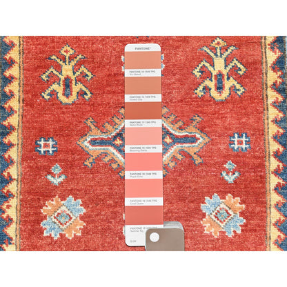 Kazak Wool Hand Knotted Rug Red Ivory 2.8X9.5 -O085205
