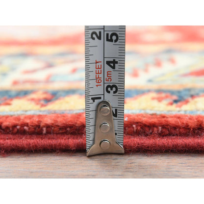 Kazak Wool Hand Knotted Rug Red Ivory 2.8X9.5 -O085205
