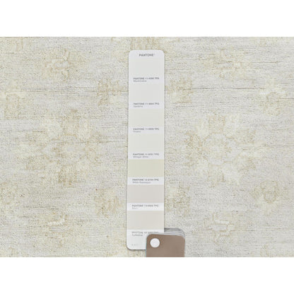 Oushak And Peshawar Wool Hand Knotted Rug Ivory Ivory 4.0X5.10 -O085216