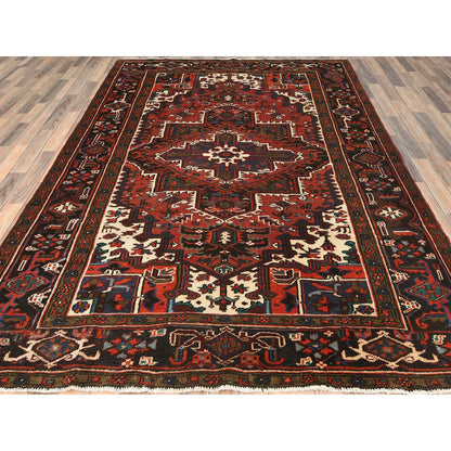 Heriz Wool Hand Knotted Rug Red Midnight Blue 6.8X9.3 -O085237