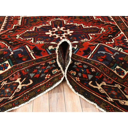Heriz Wool Hand Knotted Rug Red Midnight Blue 6.8X9.3 -O085237