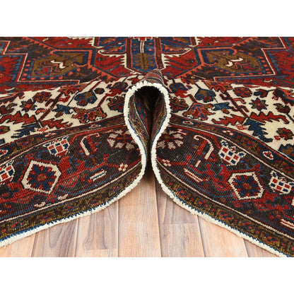 Heriz Wool Hand Knotted Rug Red Midnight Blue 8.3X11.0 -O085279