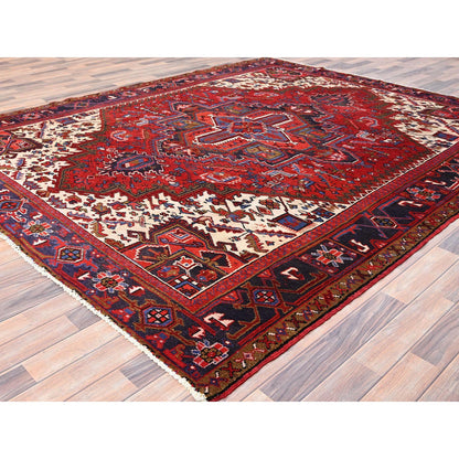 Heriz Wool Hand Knotted Rug Red Blue 8.6X10.4 -O085311