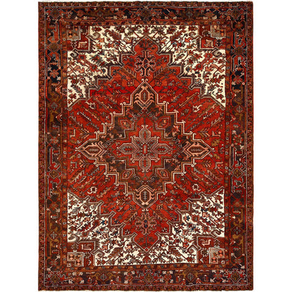 Heriz Wool Hand Knotted Rug Red Red 8.0X10.9 -O085312