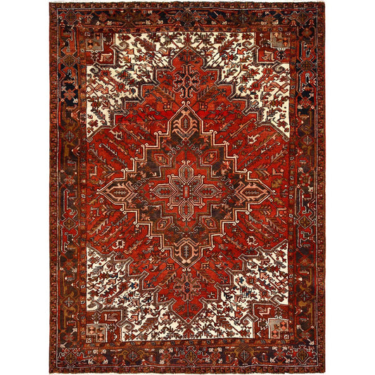 Heriz Wool Hand Knotted Rug Red Red 8.0X10.9 -O085312