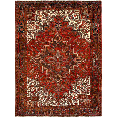 Heriz Wool Hand Knotted Rug Red Red 8.0X10.9 -O085312