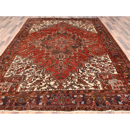 Heriz Wool Hand Knotted Rug Red Red 8.0X10.9 -O085312