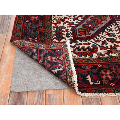 Heriz Wool Hand Knotted Rug Red Blue 8.0X10.8 -O085313