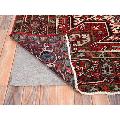 Heriz Wool Hand Knotted Rug Red Red 7.9X10.10 -O085339