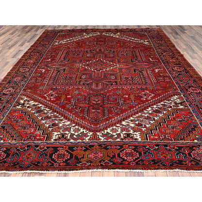 Heriz Wool Hand Knotted Rug Red Red 10.0X12.8 -O085347