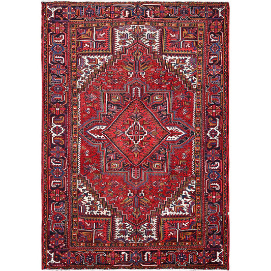 Heriz Wool Hand Knotted Rug Red Red 7.8X11.0 -O085356