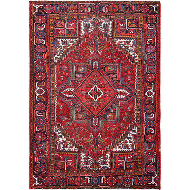 Heriz Wool Hand Knotted Rug Red Red 7.8X11.0 -O085356