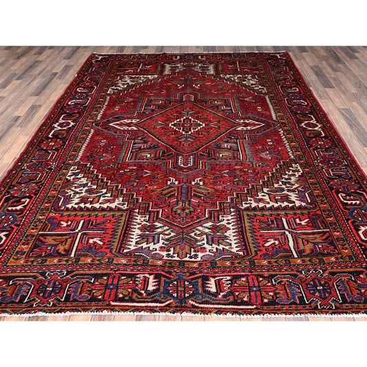 Heriz Wool Hand Knotted Rug Red Red 7.8X11.0 -O085356