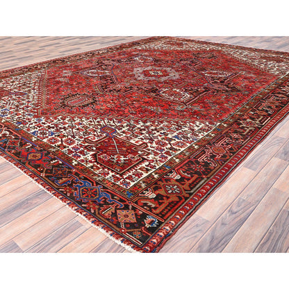 Heriz Wool Hand Knotted Rug Red Black 9.8X12.9 -O085365