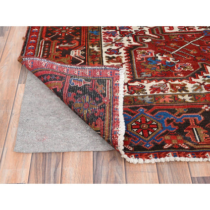 Heriz Wool Hand Knotted Rug Red Black 9.8X12.9 -O085365