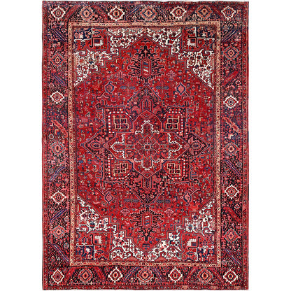 Heriz Wool Hand Knotted Rug Red Blue 9.6X13.6 -O085370
