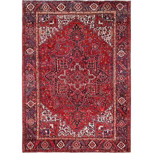 Heriz Wool Hand Knotted Rug Red Blue 9.6X13.6 -O085370