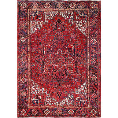 Heriz Wool Hand Knotted Rug Red Blue 9.6X13.6 -O085370