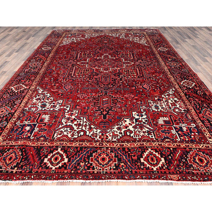 Heriz Wool Hand Knotted Rug Red Blue 9.6X13.6 -O085370