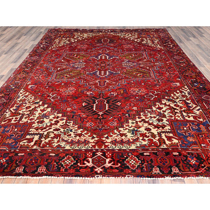 Heriz Wool Hand Knotted Rug Red Blue 9.4X12.5 -O085371
