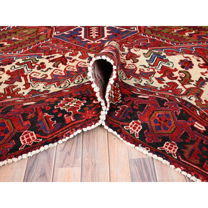 Heriz Wool Hand Knotted Rug Red Blue 9.4X12.5 -O085371