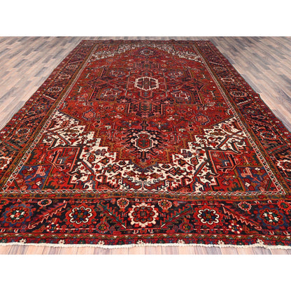 Heriz Wool Hand Knotted Rug Red Yankees Blue 9.6X13.10 -O085377