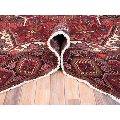Heriz Wool Hand Knotted Rug Red Black 10.1X12.9 -O085382
