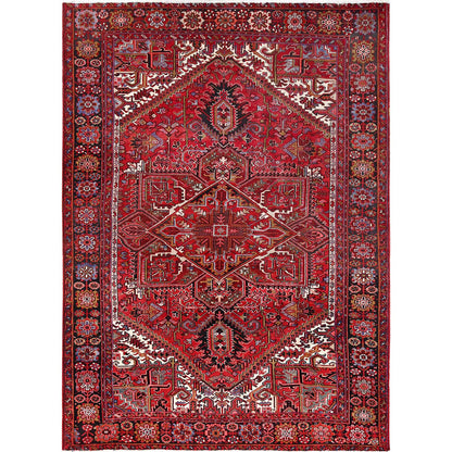Heriz Wool Hand Knotted Rug Red Black 9.9X12.6 -O085390