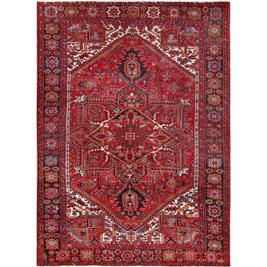 Heriz Wool Hand Knotted Rug Red Black 9.9X12.6 -O085390