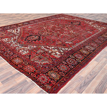 Heriz Wool Hand Knotted Rug Red Black 9.9X12.6 -O085390