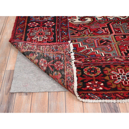 Heriz Wool Hand Knotted Rug Red Black 9.9X12.6 -O085390