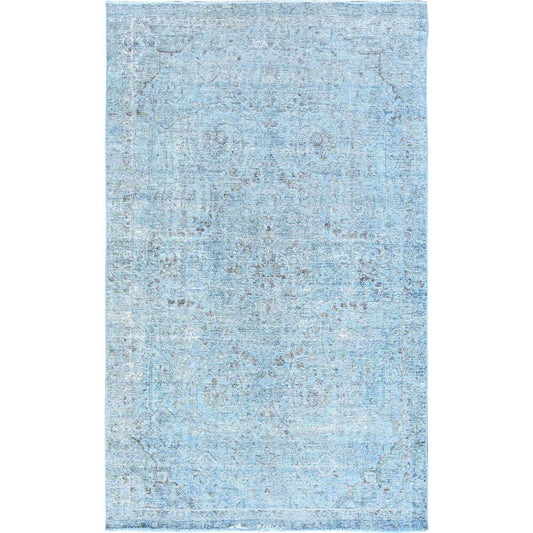 Overdyed & Vintage Wool Hand Woven Rug Blue Blue 5.7X9.2 -O085400