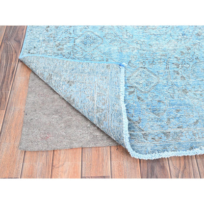 Overdyed & Vintage Wool Hand Woven Rug Blue Blue 5.7X9.2 -O085400