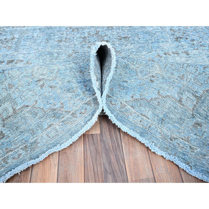 Overdyed & Vintage Wool Hand Woven Rug Blue Blue 5.7X9.2 -O085400