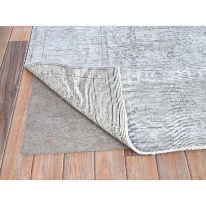 Overdyed & Vintage Wool Hand Knotted Rug Grey Gray 6.6X9.6 -O085402