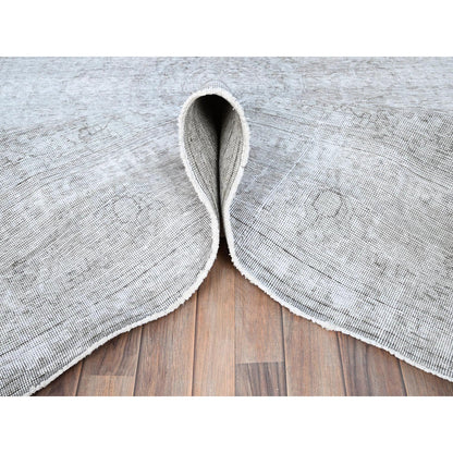 Overdyed & Vintage Wool Hand Knotted Rug Grey Gray 6.6X9.6 -O085402