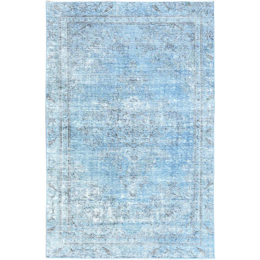 Overdyed & Vintage Wool Hand Knotted Rug Blue Blue 5.5X8.10 -O085405
