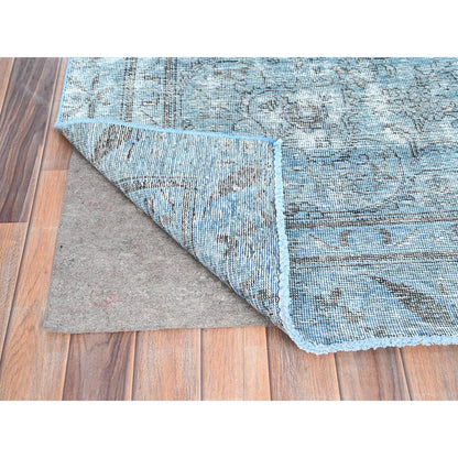 Overdyed & Vintage Wool Hand Knotted Rug Blue Blue 5.5X8.10 -O085405