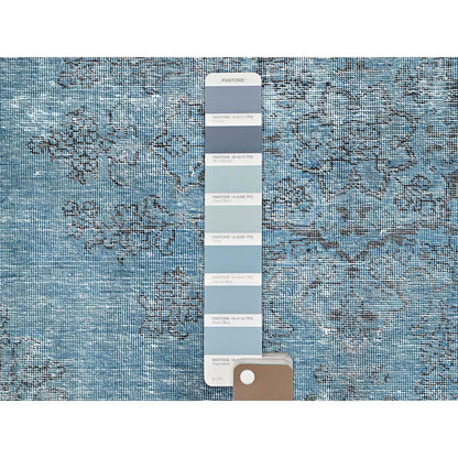 Overdyed & Vintage Wool Hand Knotted Rug Blue Blue 5.5X8.10 -O085405